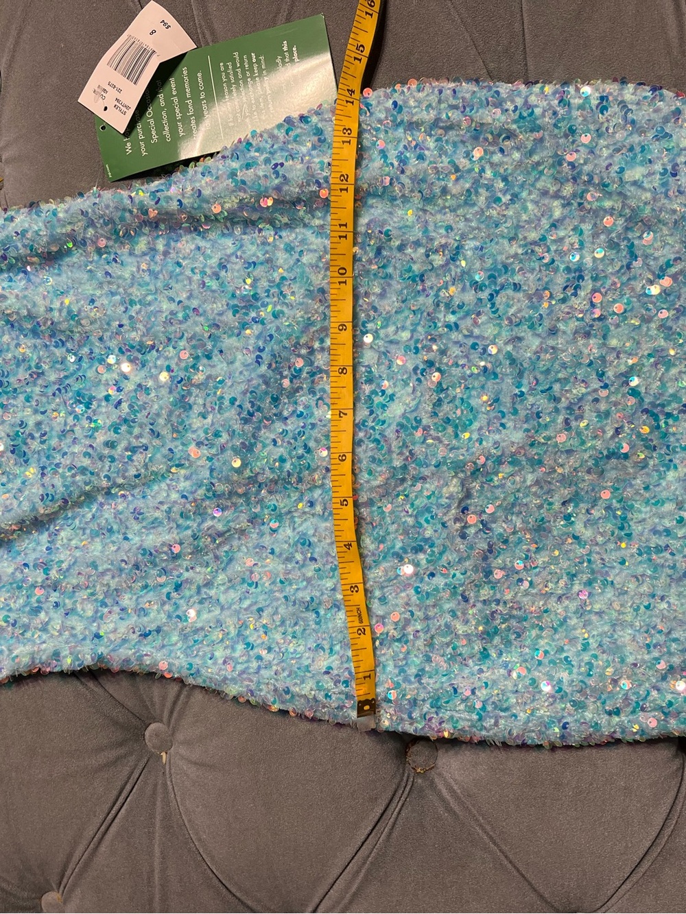 B. Smart Light Blue Sequin Mini Dress - Picture 10 of 11